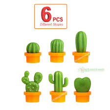 6 pcs x Mini Cactus Fridge Magnet Refrigerator Decorative Magnets for Home Office DIY